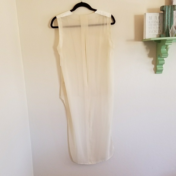 NWT J Brand sheer cream blouse with lamb leather - Picture 3 of 7